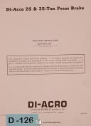 Di-Acro-Di Acro 25 and 35 Ton, Press Brakes Operator Instructions and Parts Manual 1969-25 Ton-35 Ton-01